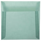 JAM Paper Enveloppes translucides, 6,5 x 6,5 po, bleu océan, 50/paquet-Enveloppes en papier translucide bleu océan