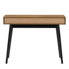 CorLiving - Acerra Table ou bureau d'entrée avec tiroir à motifs abstraits et cubes, bicolore brun et noir-Deux compartiments cubiques profonds ouverts pour ranger plus de fournitures et d'accessoires