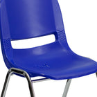 Flash Furniture – Chaise coquille empilable et ergonomique Hercules avec cadre chromé, siège de 16 pouces, bleu marine-Finition de cadre en chrome