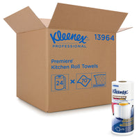 Kleenex - Essuie-tout pour cuisine Premier - Doux comme du tissu - Blanc - Paquet de 24-70 feuilles par rouleau