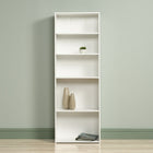 Sauder Beginnings Bibliothèque avec 5 tablettes Finition blanc doux-Trois tablettes réglables peuvent contenir jusqu'à 25 lb chacun. Tablette intermédiaire fixe peut contenir jusqu'à 30 lb. Tablette de base fixe peut contenir jusqu'à 40 lb