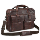 Mancini - Mallette pour portatif de 15,6 po 99-5466 avec pochette anti-RFID, deux compartiments, 16,25 x 4 x 12 po, brun-Bandoulière ajustable et amovible