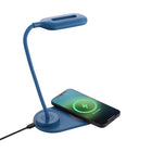 Basic Tech Lampe à DEL à charge sans fil certifié Qi 10W - Bleu-Col de cygne souple à 360 degrés