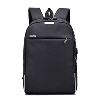 GO ON - Sac à dos Slim Oxford, noir-Bandoulières ajustables, section rembourrée pour portatif et fermeture à glissière verrouillable
