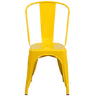 Flash Furniture – Chaise empilable d’intérieur et d’extérieur, métal, jaune fini poudré (CH31230YL)-Chaise empilable de style bistro