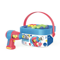 Educational Insights - Conception et perceuse® Bolt-It Bucket-Les constructeurs occupés utilisent la perceuse électrique incluse et adaptée aux enfants pour attacher des boulons colorés au couvercle de ce seau de construction robuste, en créant leurs propres conceptions personnalisées ou en suivant les modèles inclus.