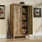 Grande armoire de rangement de la collection Adepte Storage, fini chêne Craftsman-La porte peut être assemblée pour une ouverture à gauche ou à droite