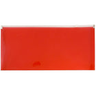 Jam Enveloppes de plastique format livret avec fermeture à glissière, 5 x 10 po, rouge-Rouge
