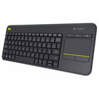 Logitech - Clavier tactile sans fil K400 Plus - noir - anglais-Adapté aux Médias: Le clavier K400 Plus sans fil touch TV offre un contrôle intégré et confortable de votre divertissement PC vers TV, et élimine l'encombrement d'un clavier et souris séparés
