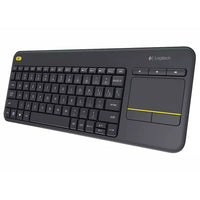 Logitech - Clavier tactile sans fil K400 Plus - noir - anglais-Adapté aux Médias: Le clavier K400 Plus sans fil touch TV offre un contrôle intégré et confortable de votre divertissement PC vers TV, et élimine l'encombrement d'un clavier et souris séparés