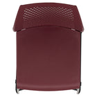 Flash Furniture - Chaise empilable bourgogne de la série HERCULES à dossier ventilé et à base traîneau enduite de poudre noire-Cadre de base de traîneau enduit de poudre noire avec patins glisseurs en plastique