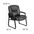 Flash Furniture – Fauteuil d’appoint de direction HERCULES avec pattes traîneau, capacité de 500 lb, cuir noir (GO2138)-Le siège en cascade réduit la tension des jambes