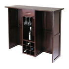 Winsome – Bar à vin comptoir extensible Newport, noyer antique-Assemblage nécessaire