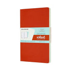 Moleskine – Cahier quotidien Volant, grand format, uni, orange corail et bleu algue-marine, Paquet de 2-Deux couleurs, orange corail et bleu algue-marine, couvertures souples