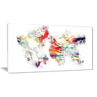 Designart – Imprimé sur toile, carte du monde colorée (PT2730-32-16)-Impression