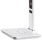 Sheffield Home - T-Bar Lampe LED à Chargement Sans Fil Avec Affichage du Calendrier LCD - Blanc-Dimensions: 5,5" L x 7,9" W x 23,0" H