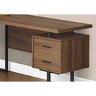 Monarch Specialties - 7610 Bureau 70 po - Noyer/Metal Noir/Face L/R-9