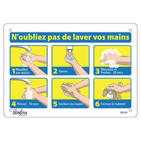 Zenith - Enseigne avec pictogramme - N'oubliez pas de lavez vos mains - 7" x 10" - Plastique-N'oubliez pas de lavez vos main