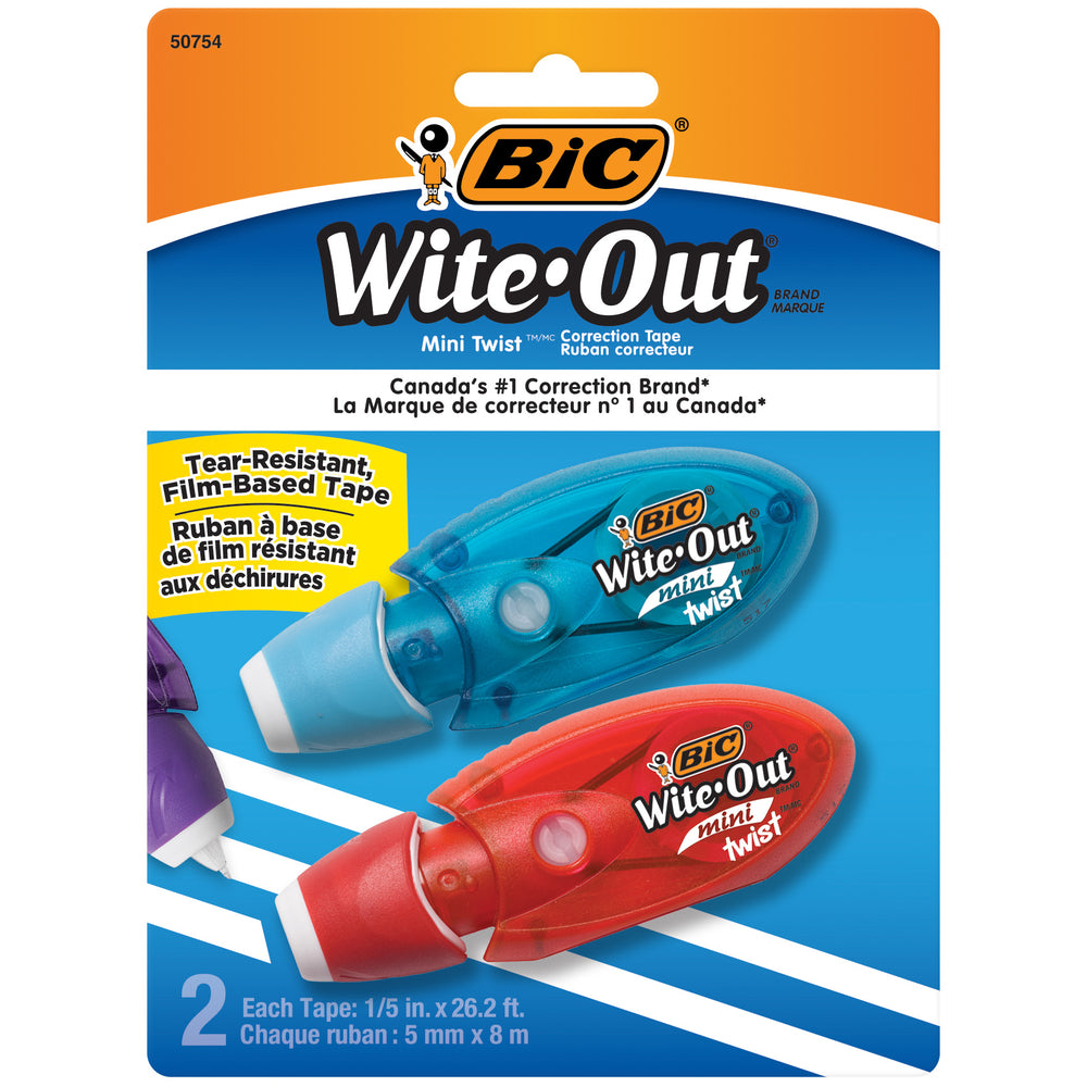 BIC - Ruban correcteur Wite-Out Micro - couleurs variées - Paquet