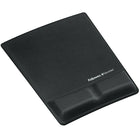 Fellowes - Tapis de souris de série professionnelle avec repose-poignets, tisssu noir-Repose-poignets Fellowes breveté Health-V Channel - soulage la pression sur les poignets afin d'aider à prévenir les problèmes de tunnel carpien  