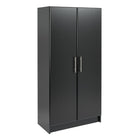 Prepac - Placard de rangement Elite de 32 po, noir (BES-3264)-Poignées stylisées en métal brossé