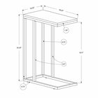 Monarch Specialties - 3253 Table D'Appoint - Taupe Fonce Avec Chrome-Une base en métal chromé offre un support robuste et un style qui convient à tout décor