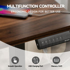 FENGE - Bureau électrique assis-debout à 2 niveaux de 47 pieds avec USB et 3 présélections de mémoire - brun noyer-Installation rapide et moteur puissant - Installation rapide en 15 minutes, facile à utiliser.