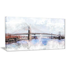 Designart – Art imprimé sur toile, paysage urbain d’un pont, 4 panneaux, (PT3318-32-16)-Impression