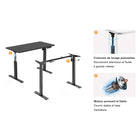 Ezywork - Bureau assis-debout électrique - 48" x 24" - Noir-Dimensions du colis: 51 L x 15 l x 8 H po