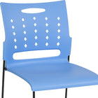 Flash Furniture - Chaise empilable bleue de la série HERCULES à base traîneau d'une capacité de 881 lb avec dossier ventilé-Le dossier perforé permet la circulation de l'air
