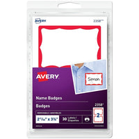 Avery − Étiquettes amovibles pour porte-noms avec bordure rouge, 2 11/32 po x 3 3/8 po, paq./30 (2358)-Créez des porte-noms d’aspect professionnel pour identifier chaque personne lors de réunions et de conférences. Ces étiquettes polyvalentes pour porte-noms avec bordure rouge vous permettent d’ajouter des graphiques, d’écrire des noms à la main ou les deux. Gratuit et facile à utiliser, le logiciel Avery Création et Impression en ligne vous aide à concevoir des porte-noms, à ajouter le logo d’une entrepris