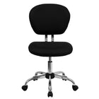 Flash Furniture - Fauteuil fonctionnel H-2376-F-BK-GG en mailles, sans accoudoirs, dossier mi-dos, noir-Chaise de travail contemporaine