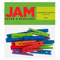 JAM PAPER - Pinces à linge 2", Couleurs assorties, Paquet de 20-Couleurs : assorties