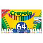 Crayola - Marqueurs à trait large lavables, paquet de variété - Paquet de 64-Les marqueurs étendent une couleur vive riche mais sans déteindre à travers le papier.