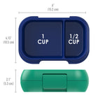 Bentgo - Snack Conteneur étanche - Vert/Marine-Dimensions: 6,1 P x 4,2 W x 2 H, Grand compartiment : 1 tasse / Petit compartiment 1/2 tasse
