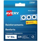 Avery  - Blanc Étiquettes de renfort permanentes - 1/4 "Dia.-Renforts sont conçus pour renforcer et réparer les trous de papier
