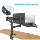 ShoppingAll Support à bras entièrement réglable pour deux écrans et adaptateur pour ordinateur portable - Noir-Rotation à 360 degrés pour passer d'un écran en position paysage à un écran en position portrait