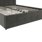 Lit rembourré Rose avec espace de rangement, velours gris-7