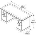 Bush® – Bureau de gestionnaire de la collection Saratoga, fini cerisier d'aut-Dimensions : 30,72 haut. x 66 larg. x 29,45 prof. (po)