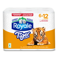 Royale - Tiger Papier Essuie-tout - paquet de 6-Résistant, doux et absorbant ! Des dégats de nourriture aux nettoyages intérieurs en passant par les travaux difficiles, ce tigre a ce qu'il faut pour attaquer les dégâts, même lorsqu'il est mouillé
