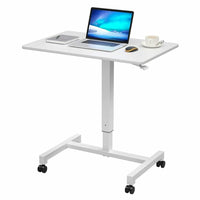 FitDesk - Bureau debout mobile réglable - Blanc-Bureau mobile réglable assis-debout
