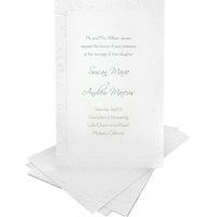 Gartner Studios® – Trousse d'invitations de mariage, 5 1/2 po x 8 1/2 po, blanc avec bordure à motif tourbillon nacré, paq./50-Bordure à motif tourbillon nacré sur blanc