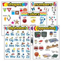 TREND companies, Inc. Ensemble combiné de tableaux d'apprentissage des compétences de base pour la maternelle, paquet de 10-Des photos pour un apprentissage réel aident à introduire les connaissances de base dans cet ensemble de 5 graphiques pour PK-K.