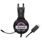 Marvo USB2.0 RGB LED Lighting Surrounding Gaming Headset - Black-Couleur noire, conception sur l'oreille