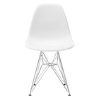 Nicer Furniture - chaise d'appoint de style Eiffel avec pieds chromés - blanc - paquet de 2-Pieds goujons droits Eiffel en métal avec protecteurs de sol pour parquet