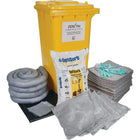 Zenith Safety – Trousses de déversement mobile, 63 gallons, universel, avec contenant mobile-Contenu : 100 feuilles absorbantes (15 x 17 po), 4 remblais tubulaires (3 x 120 po), 4 tampons absorbants (18 x 18 po), 1 tapis de canalisation (36 x 36 po), 1 Optisorb (sac de 25 lb), 2 paires de gants en nitrile, 2 T-grand (11), 2 combinaisons microporeuses, T-grand, 2 paires de lunettes de sécurité à coque (taille unique), 3 sacs à déchets (26 x 36 po)
