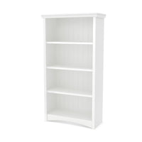 South Shore – Bibliothèque à 4 tablettes de la collection Artwork, blanc pur (10219)-4 espaces de rangement ouverts, pratiques et accessibles, séparés par 1 tablette fixe et 2 tablettes ajustables pouvant supporter jusqu’à 25 lb
