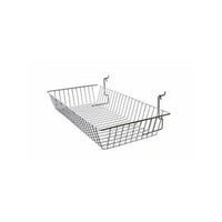 Eddie's - Panier metallique pour murs à claire-voie et grilles - 12 po l x 24 po H x 4 po P - Chrome - 3 par paquet-Panier metallique pour murs à claire-voie et grilles