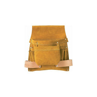 Étuis à 6 pochettes pour clous, vis ou outils, Cuir, Havane, Nbre de pochettes - 6, Porte-clous & vis-1