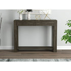 Safdie & Co. 40L Table Console - Bois Gris Foncé 2 Tirroirs 1 Étagère-Deux grands tiroirs de rangement avec une étagère.
